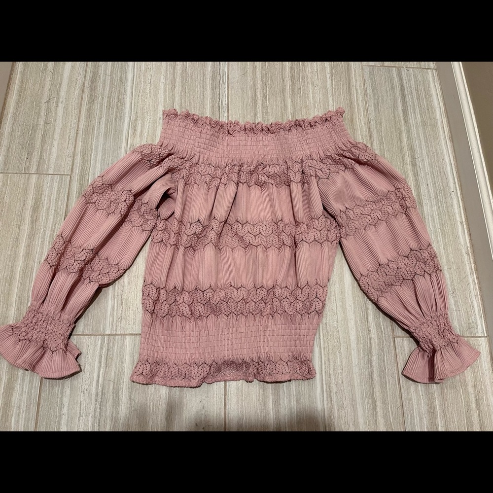 Amazon off the shoulder pink, eyelet top. Brand new , no tags